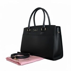 Kate Spade Black Pebbled Leather Satchel Crossbody NWOT Dust Bag ⭐